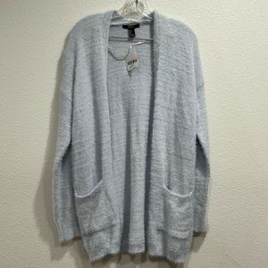 Forever 21 Light Blue OpenCardigan with Pockets SZ Large NWT